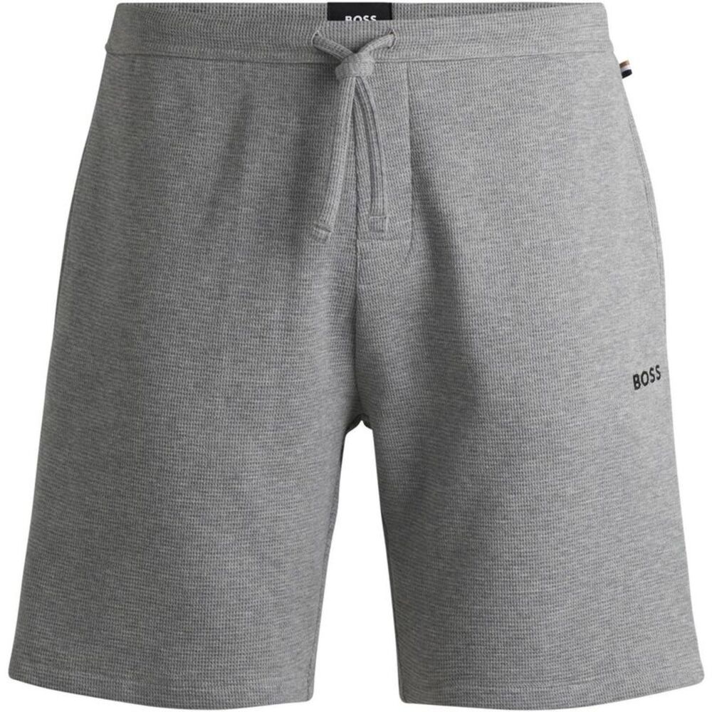 Boss Mens Waffle Relaxed Fit Shorts / Gray